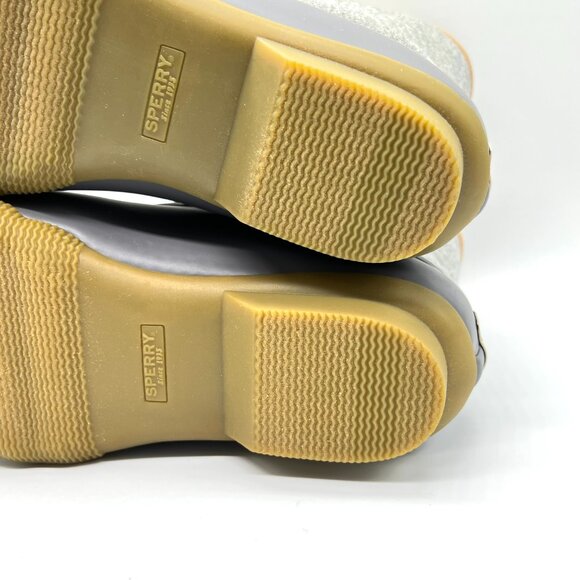 9.5W 9.5 WIDE WIDTH Sperry Womens Saltwater Embossed Wool Grey‎ Duck Boots Shoes - Picture 11 of 13